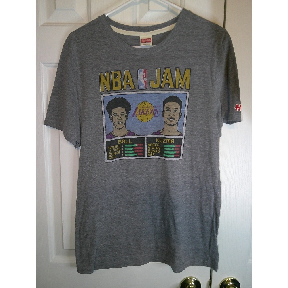 Homage NBA Jam Lakers Ball Kuzma Graphic Tee T-Shirt Men's Size M